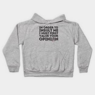 Your Opinion Means Very Little Messy Bun Kids Hoodie